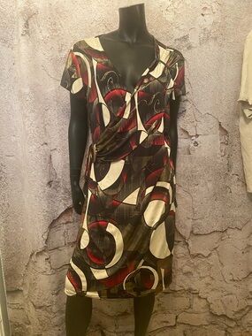 Joseph Ribkoff Multi Coloured Rouched Stretch Dress